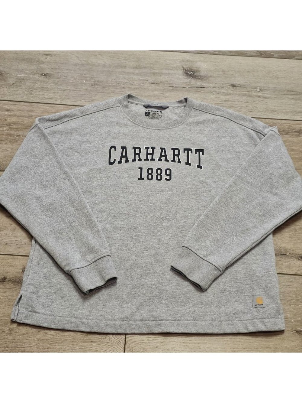 Carhartt Womens 1889 Graphic Crewneck Sweatshirt Gray Loose Fit Midweight Size L